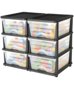 VEVOR 2-Pack Plastic Storage Drawer Organizer with 6 Drawers – Durable