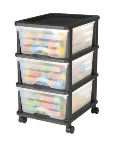 VEVOR 3-Drawer Plastic Storage Cart with Wheels – Rolling Organizer for Home
