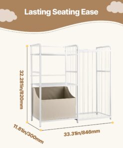 2-Tier Storage Unit with Basket & Shelves for Nursery & Playroom
