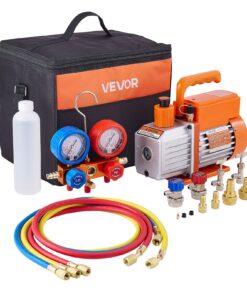 VEVOR 115 L/min Single-Stage AC Vacuum Pump Kit with Gauge