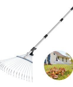 VEVOR Adjustable Garden Leaf Rake with 18 Metal Tines