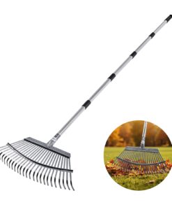 VEVOR Adjustable Leaf Rake with 25 Metal Tines