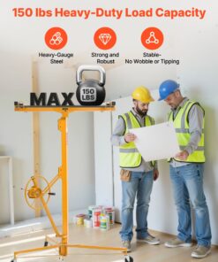 68 kg Capacity Panel Hoist with Telescoping Arm & Lockable Wheels for Ceiling/Wall Installation