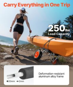 25 cm Solid Wheels & Strap – Trolley for Kayaks