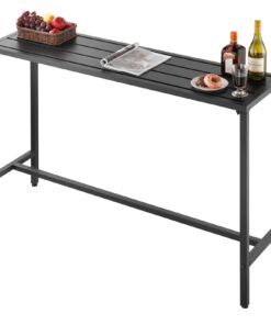VEVOR Outdoor Bar Table 140x37.5 cm – Waterproof Steel Top