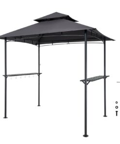 VEVOR 2.43x1.5 m Outdoor Grill Gazebo with Double Roof