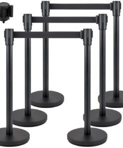 VEVOR 6-Piece Crowd Control Stanchion Set with 2 m Retractable Belt