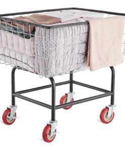 VEVOR 2.8-Bushel Wire Laundry Cart with Wheels