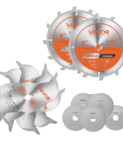VEVOR 203 mm Dado Blade Set with 12 Alloy Teeth