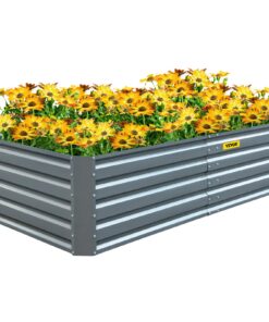 VEVOR Galvanized Steel Raised Garden Bed 203x102x48cm