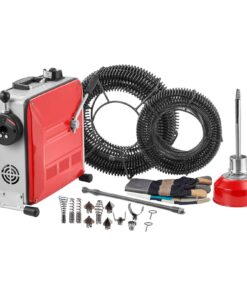 VEVOR 850W Electric Drain Cleaner Machine with 34.4m Steel Cables & 11 Cutters for 50–200mm Pipes