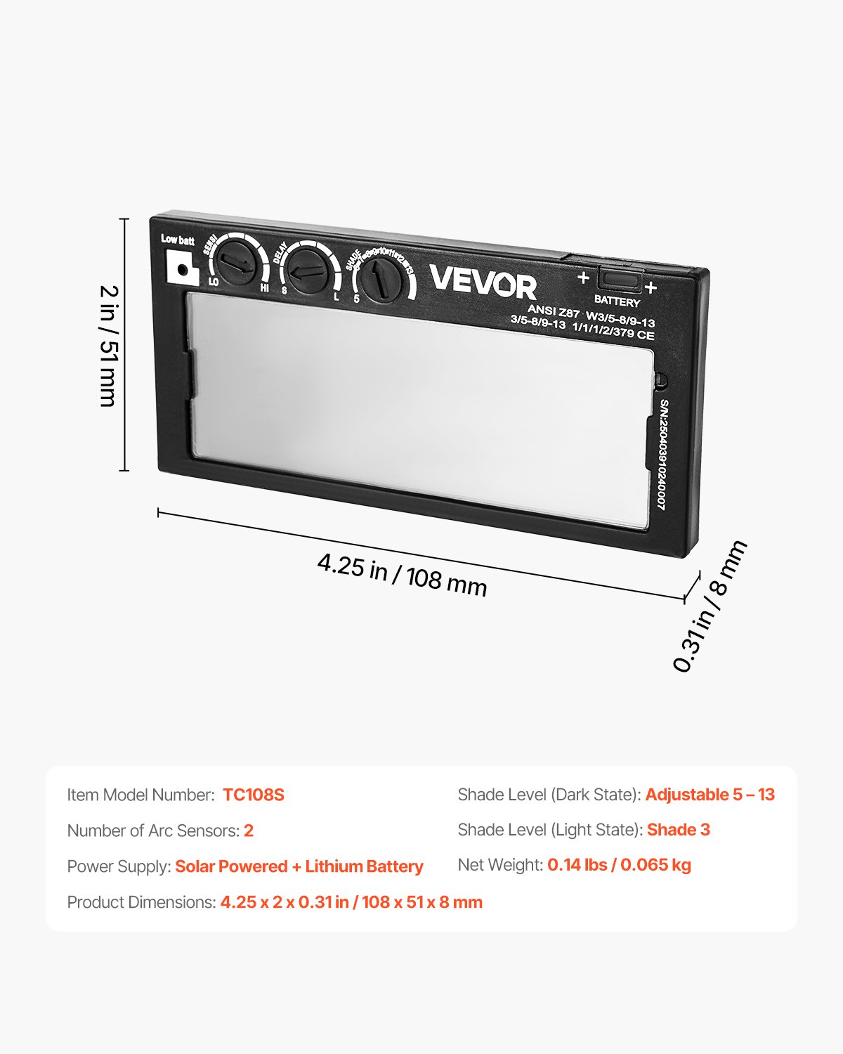 MFOW2PL6autodarkeningweldinglensf6  VEVOR Instrumenti un Citi Darbarīki | Pieejami Uzticami Mājas uzlabošanai
