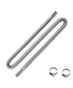 VEVOR 1490мм гнучкий вихлопний шланг з нержавіючої сталі з 2 хомутами для дизельних обігрівачів 2KW 5KW 8KW