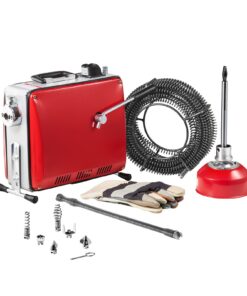 VEVOR 400W Electric Drain Cleaner Machine with 25.4m Steel Cable & 6 Cutters