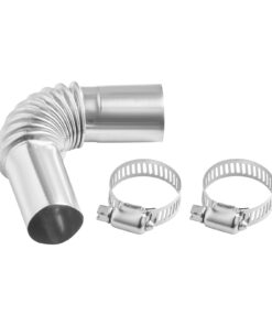 VEVOR соединитель изогнутой выхлопной трубы 25 мм из нержавеющей стали с 2 хомутами для дизельных обогревателей 2–8 кВт