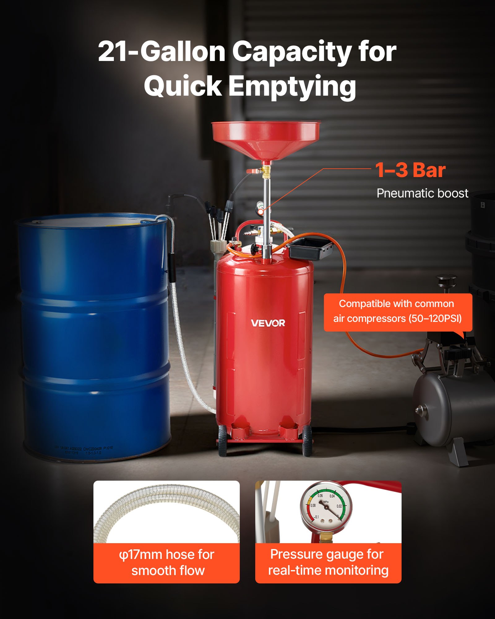 MFQPGJ4Poildraintankf1  VEVOR Instrumenti un Citi Darbarīki | Pieejami Uzticami Mājas uzlabošanai Pneumatic Fluid Transfer