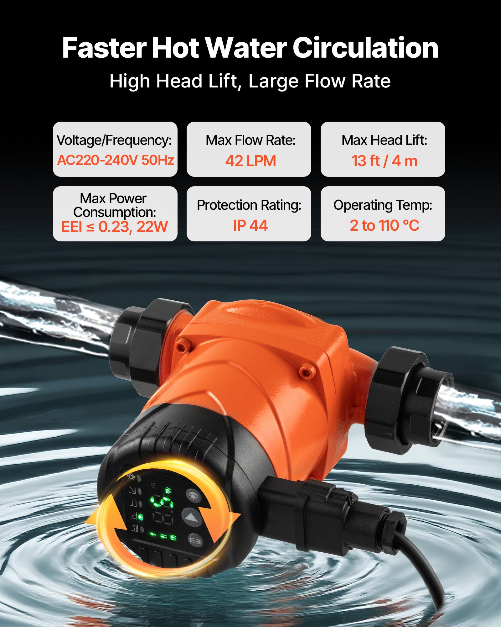 MFQPI9FRcirculatorpumpf3  VEVOR Instrumenti un Citi Darbarīki | Pieejami Uzticami Mājas uzlabošanai Quiet Hot Water Pump for Home Heating