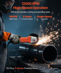 1000W 12000RPM Corded Tool with Adjustable Guard for Metal Cutting & Rust Removal