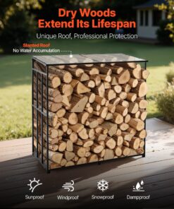 Weatherproof Metal Log Storage for Garden