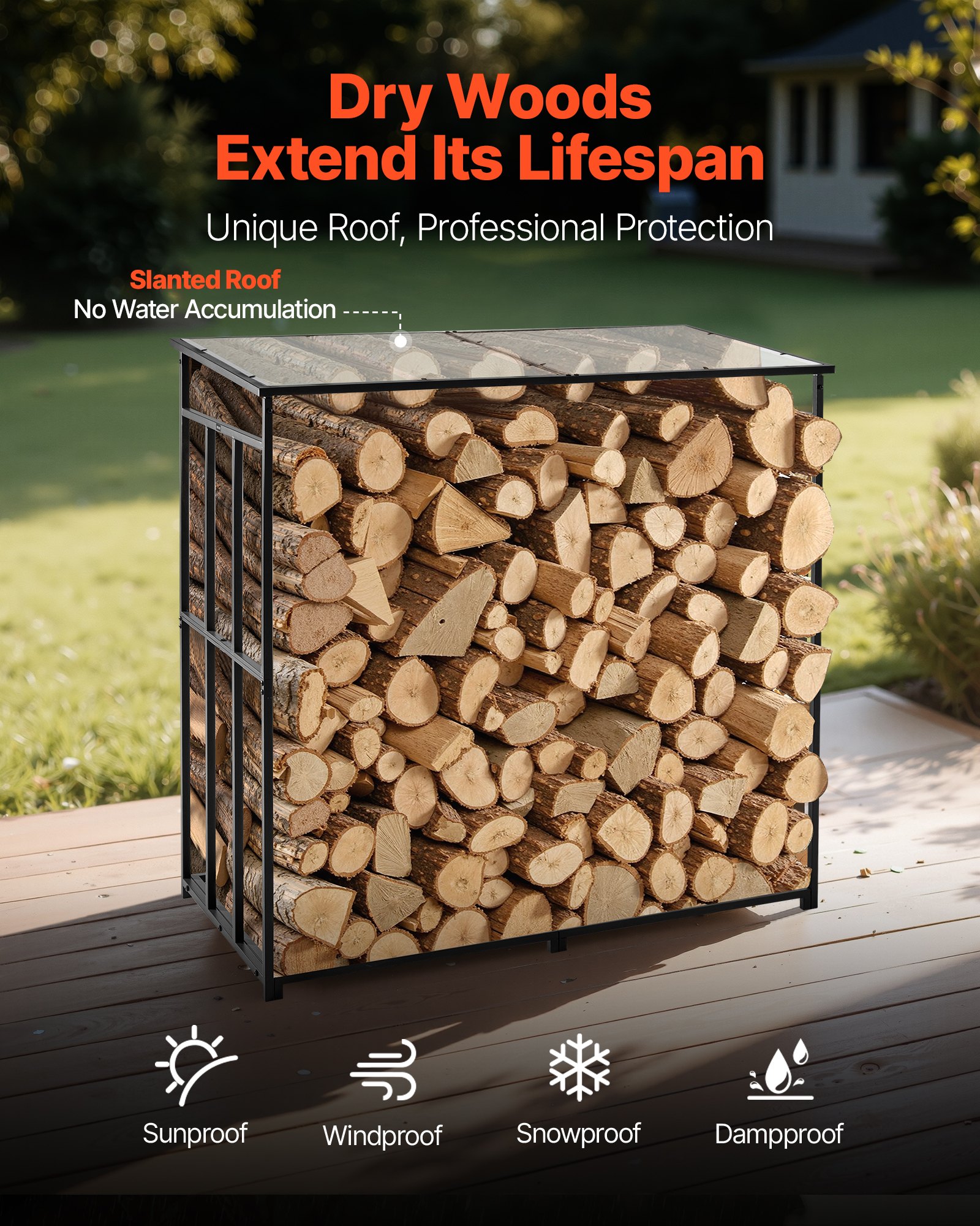 MFVJ2ZWZfirewoodrackf1  VEVOR Instrumenti un Citi Darbarīki | Pieejami Uzticami Mājas uzlabošanai Weatherproof Metal Log Storage for Garden