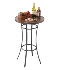 VEVOR 60 cm Round Bar Table – High Bistro Patio Table with Metal Frame & Easy-Clean Top for Indoor/Outdoor Use