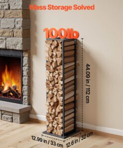 Tall Steel Log Holder with Tray