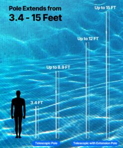 Heavy-Duty Aluminum Pole with 2 Extensions for Skimmer Net
