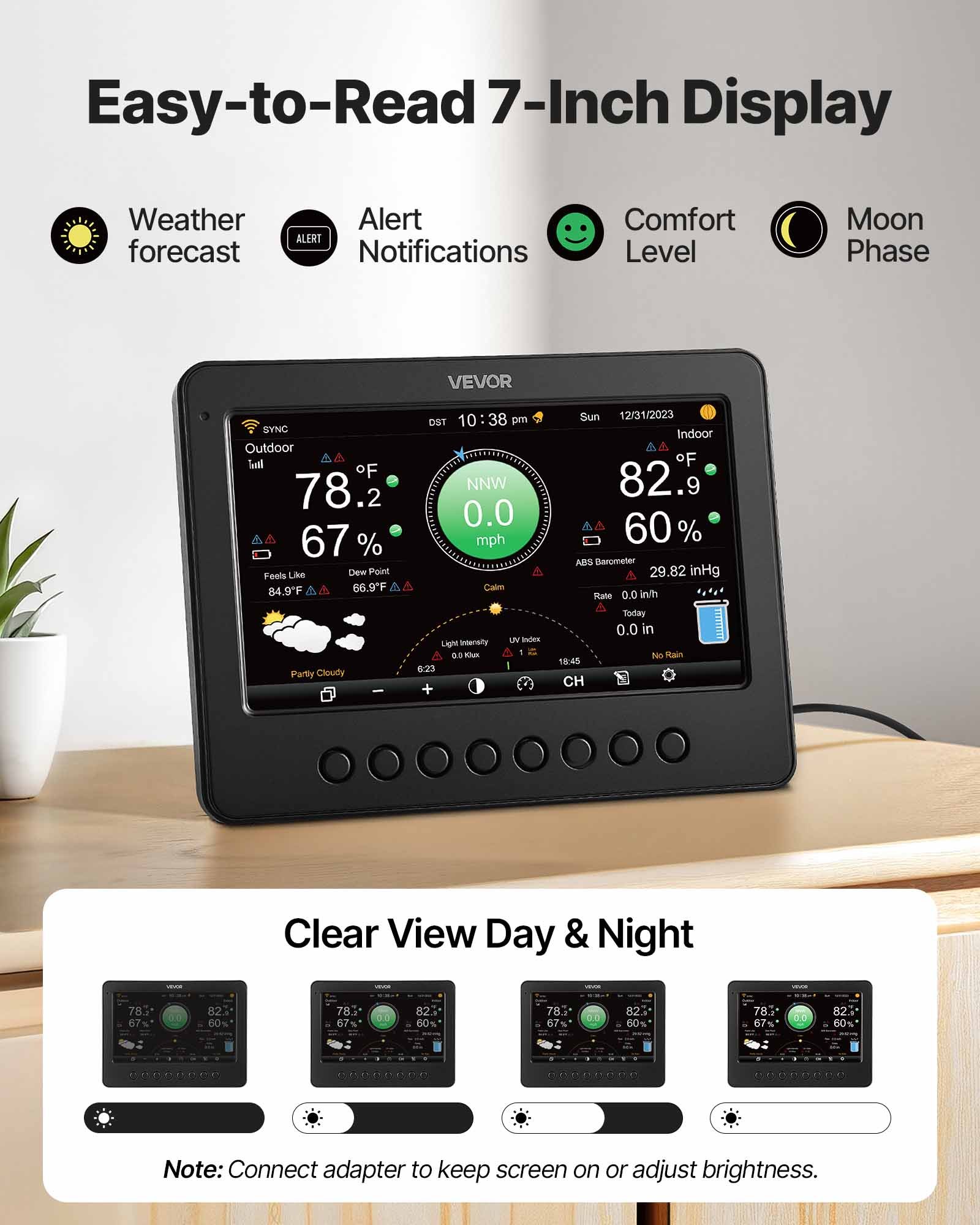 MFWWKQ6Sweatherstationf3  VEVOR Instrumenti un Citi Darbarīki | Pieejami Uzticami Mājas uzlabošanai Wind  Temperature Monitor