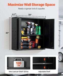 Lockable Floating Storage with Adjustable Shelf for Garage