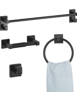 VEVOR 4-Piece Matte Black Bathroom Hardware Set – Stainless Steel