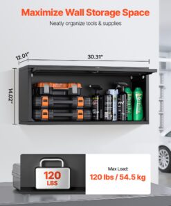 Lockable Garage Tool Storage with Up-Flip Door