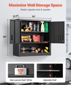 Lockable Hanging Storage with Adjustable Shelf for Garage