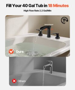 3-Hole Zinc Alloy Deck-Mount Bathtub Tap with Dual Handles