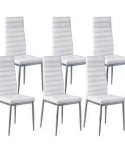 VEVOR Set of 6 Modern White Dining Chairs