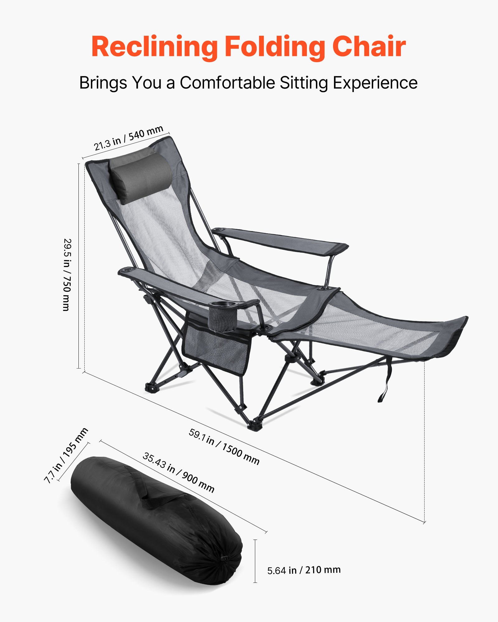 MFXGWANAfoldingcampingchairf1  VEVOR Instrumenti un Citi Darbarīki | Pieejami Uzticami Mājas uzlabošanai 4 Position Foldable Lounger