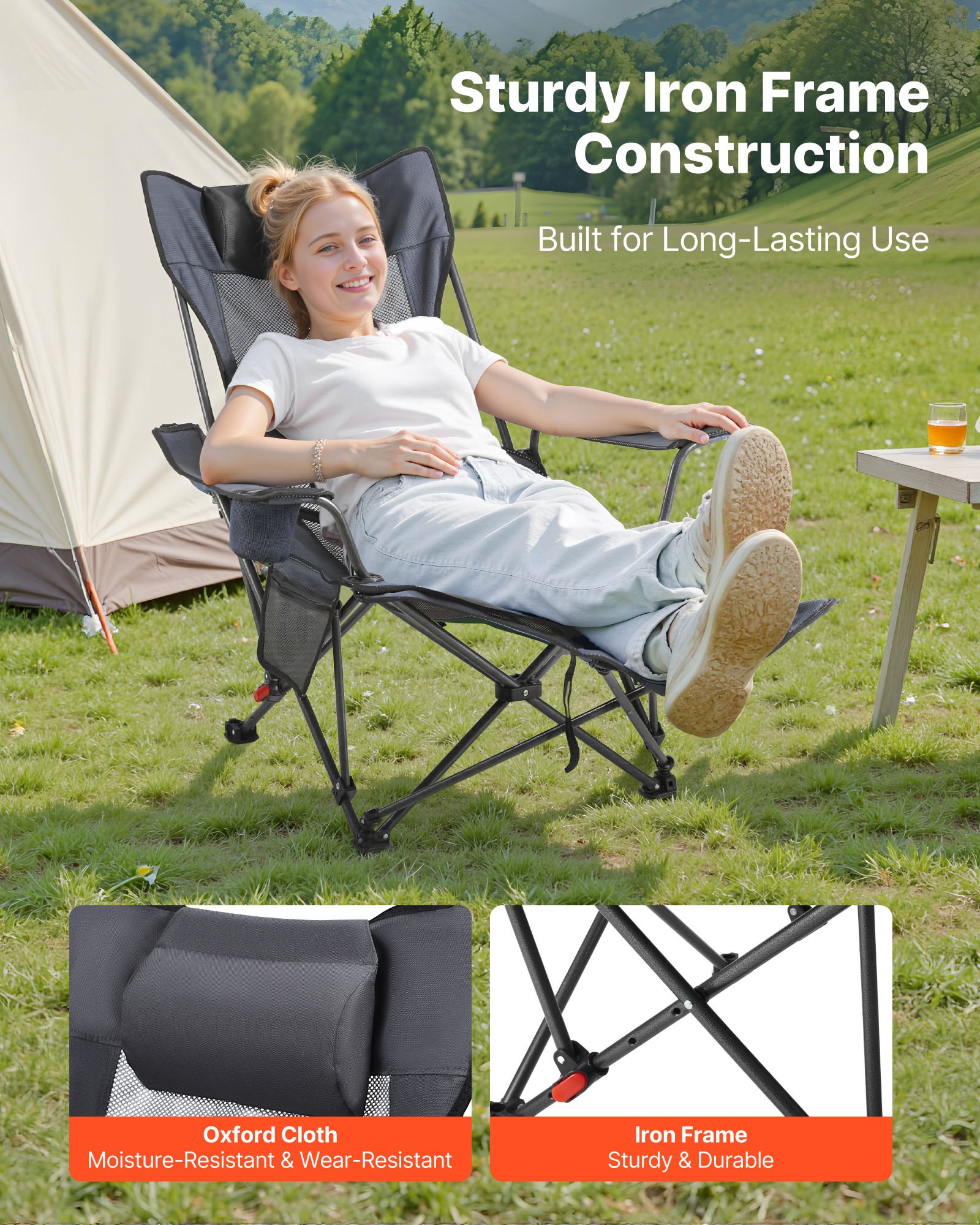 MFXGWANAfoldingcampingchairf2  VEVOR Instrumenti un Citi Darbarīki | Pieejami Uzticami Mājas uzlabošanai Heavy Duty Mesh Beach Chair