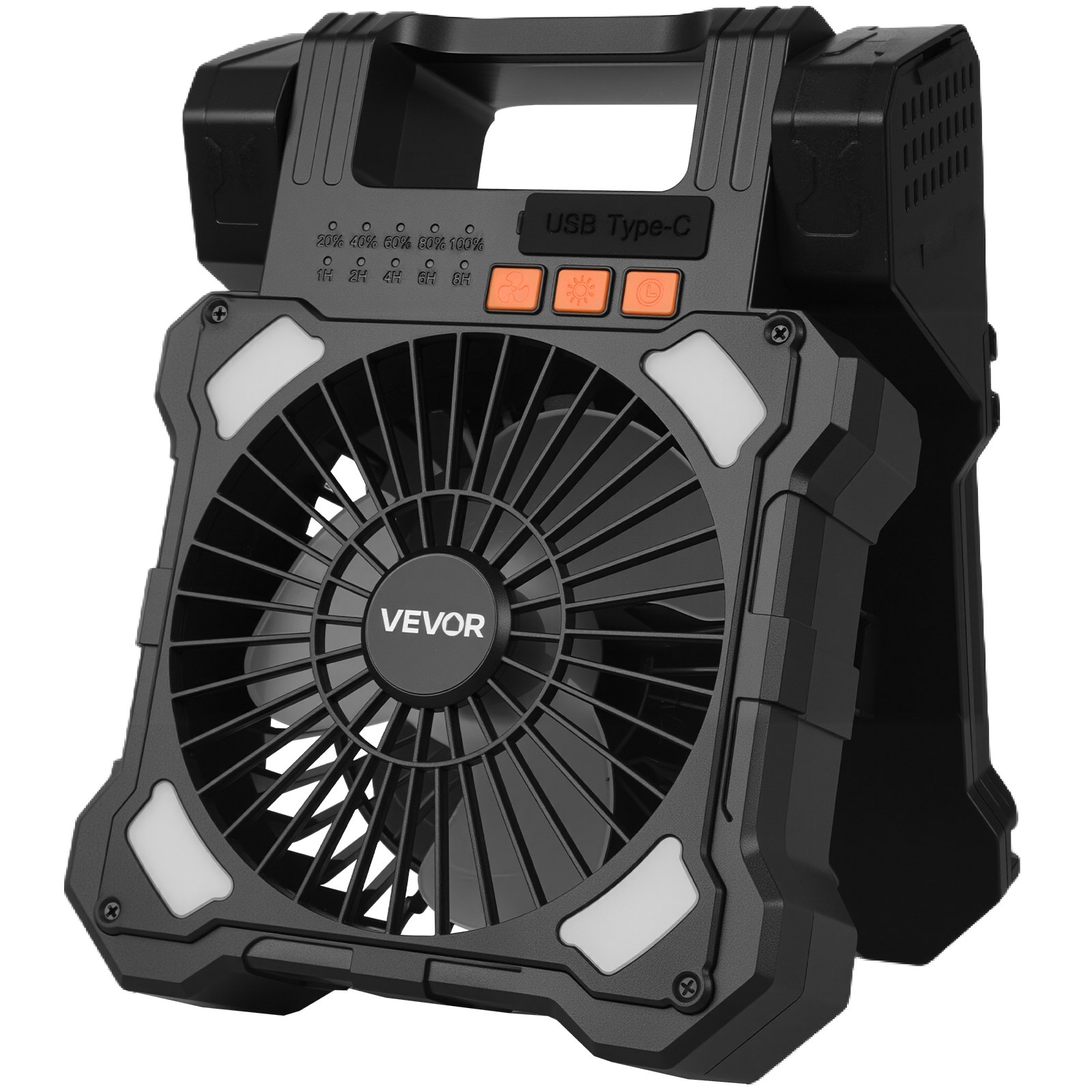 MFXGWZURsolarfanm10012  VEVOR Instrumenti un Citi Darbarīki | Pieejami Uzticami Mājas uzlabošanai VEVOR 20000mAh Solar Rechargeable Camping Fan with LED Light