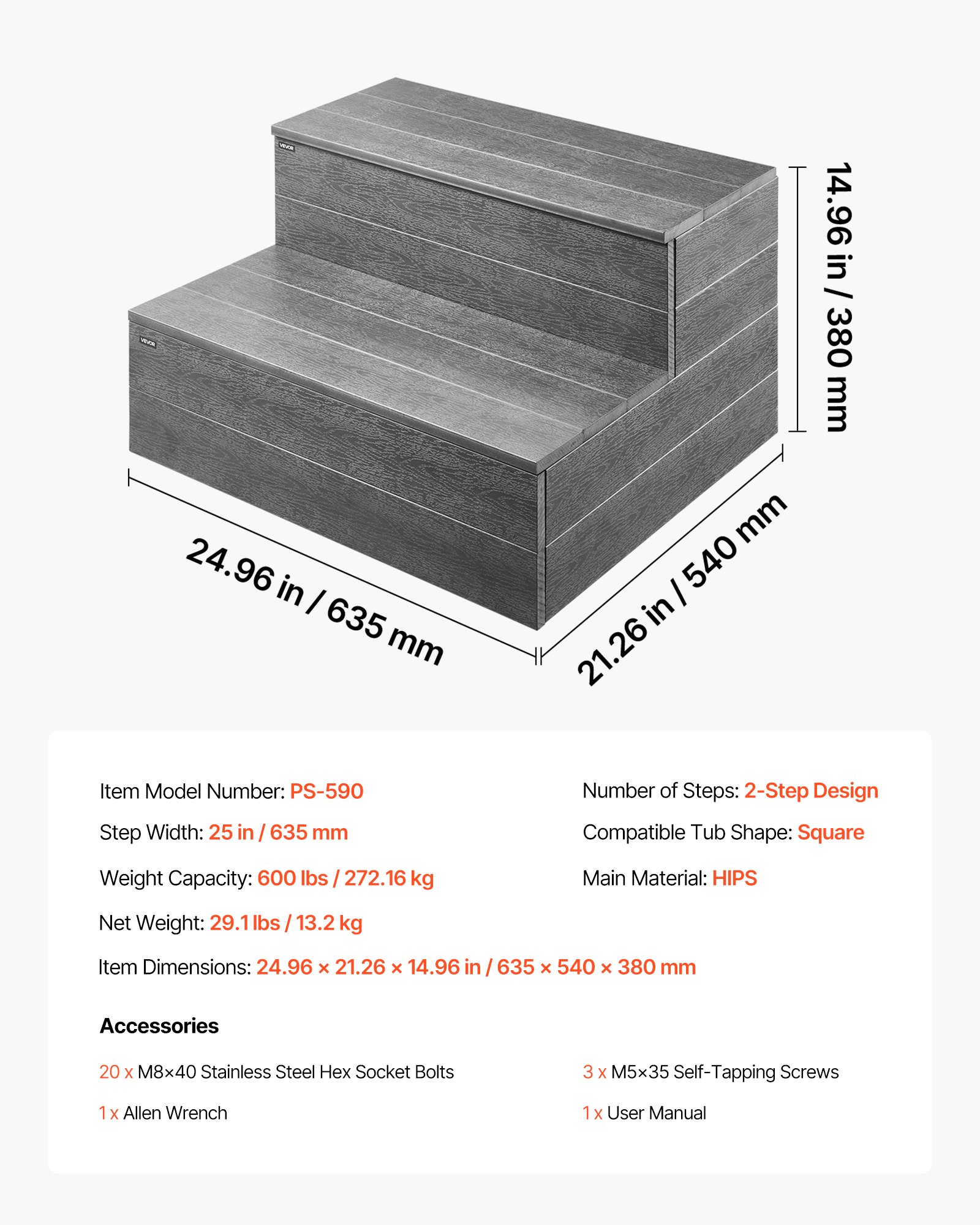 MFXOD8B1hottubstepf6  VEVOR Instrumenti un Citi Darbarīki | Pieejami Uzticami Mājas uzlabošanai