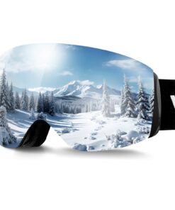 VEVOR Frameless Ski Goggles with Blue Revo Spherical Lens