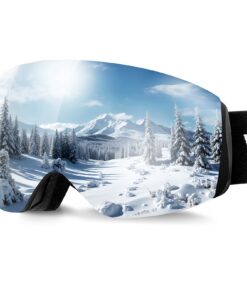 VEVOR Frameless Ski Goggles with Anti-Fog Spherical Silver Mirror Lens