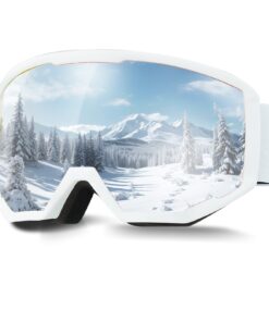 VEVOR OTG Anti-Fog Ski Goggles with Pink Revo Lens