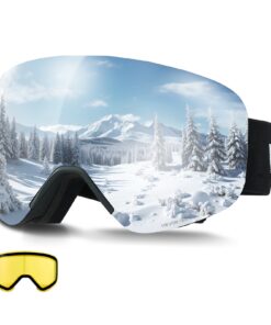 VEVOR Frameless Ski Goggles with Silver Mirror Lens