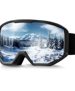 VEVOR Anti-Fog OTG Ski Goggles with Silver Mirror Lens