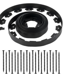 VEVOR 600x5 cm Flexible Plastic Garden Edging Roll with 120 Spikes
