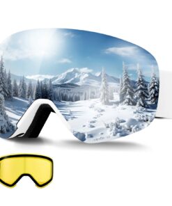 VEVOR Frameless Anti-Fog Ski Goggles with Magnetic Lens