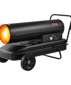 VEVOR 50kW Portable Kerosene/Diesel Forced Air Space Heater with Wheels & Temp Control