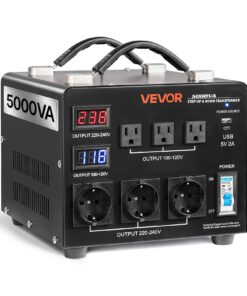 VEVOR 5000VA Auto Voltage Converter Transformer 110V/220V Step Up/Down with LCD