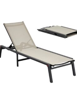 VEVOR Foldable Aluminum Outdoor Chaise Lounge Chair