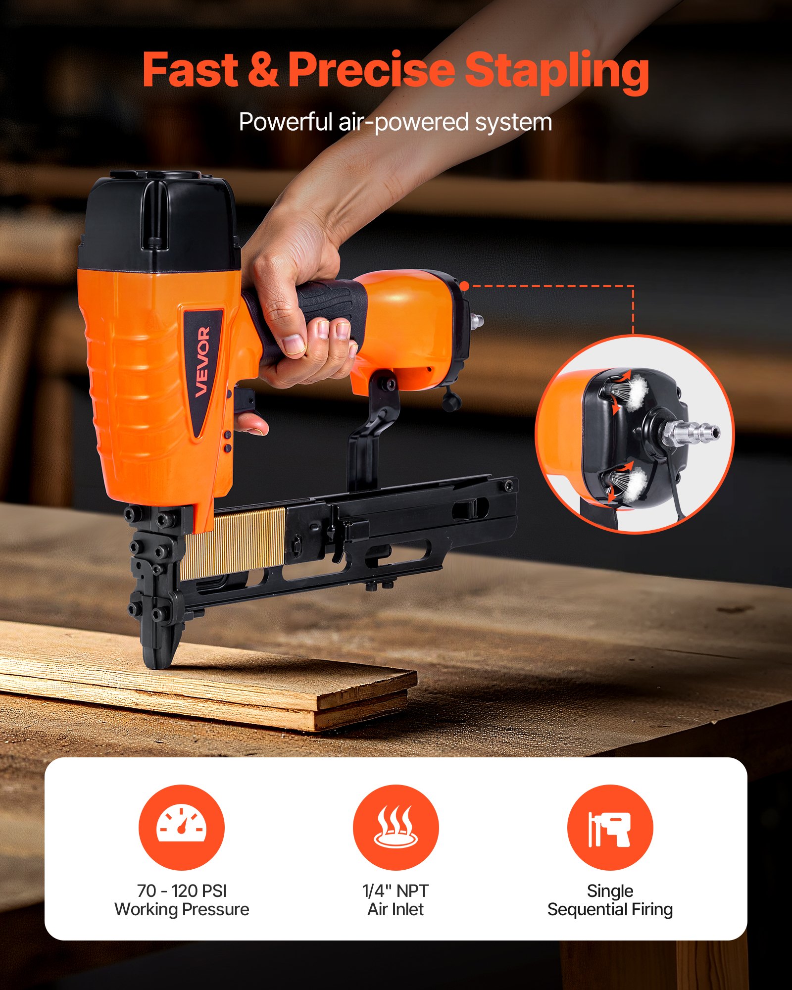MG56K8CMpneumaticstaplegunf1  VEVOR Instrumenti un Citi Darbarīki | Pieejami Uzticami Mājas uzlabošanai 108mm Medium Crown