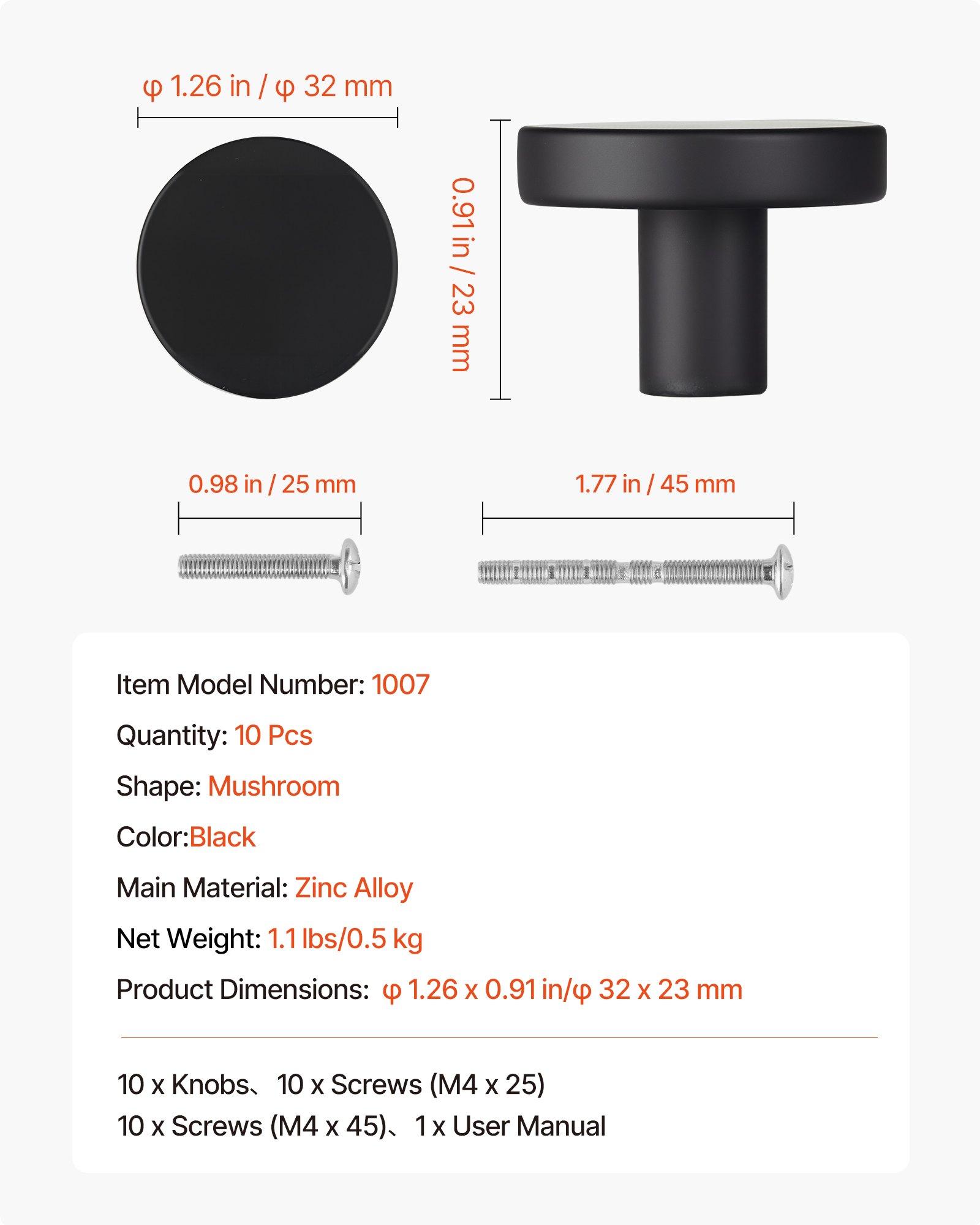 MG5JF3VHcabinetknobf6 VEVORshoplv